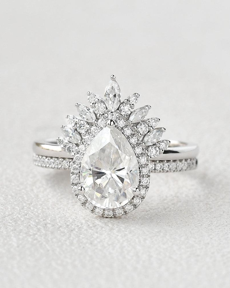 2ct Moissanite Inspired Ring Set 2pcs - Felicegals 丨Wedding ring 丨Fashion ring 丨Diamond ring 丨Gemstone ring--Felicegals