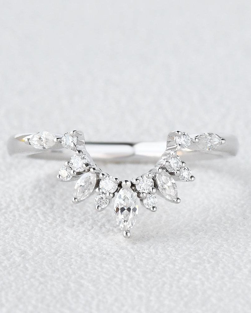 Moissanite Stacking White Gold Ring - Felicegals