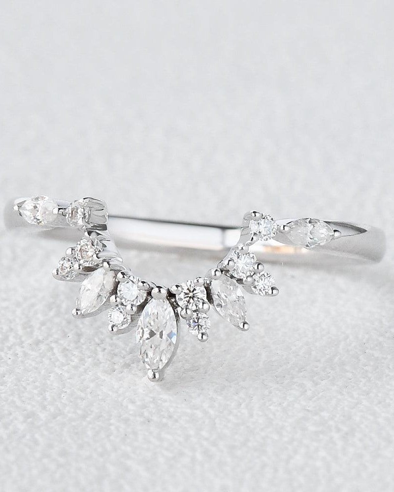 Moissanite Stacking White Gold Ring - Felicegals