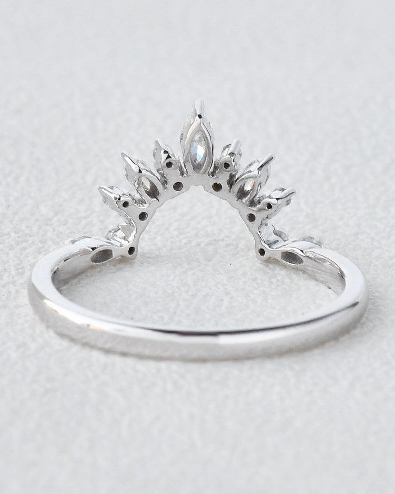 Moissanite Stacking White Gold Ring - Felicegals