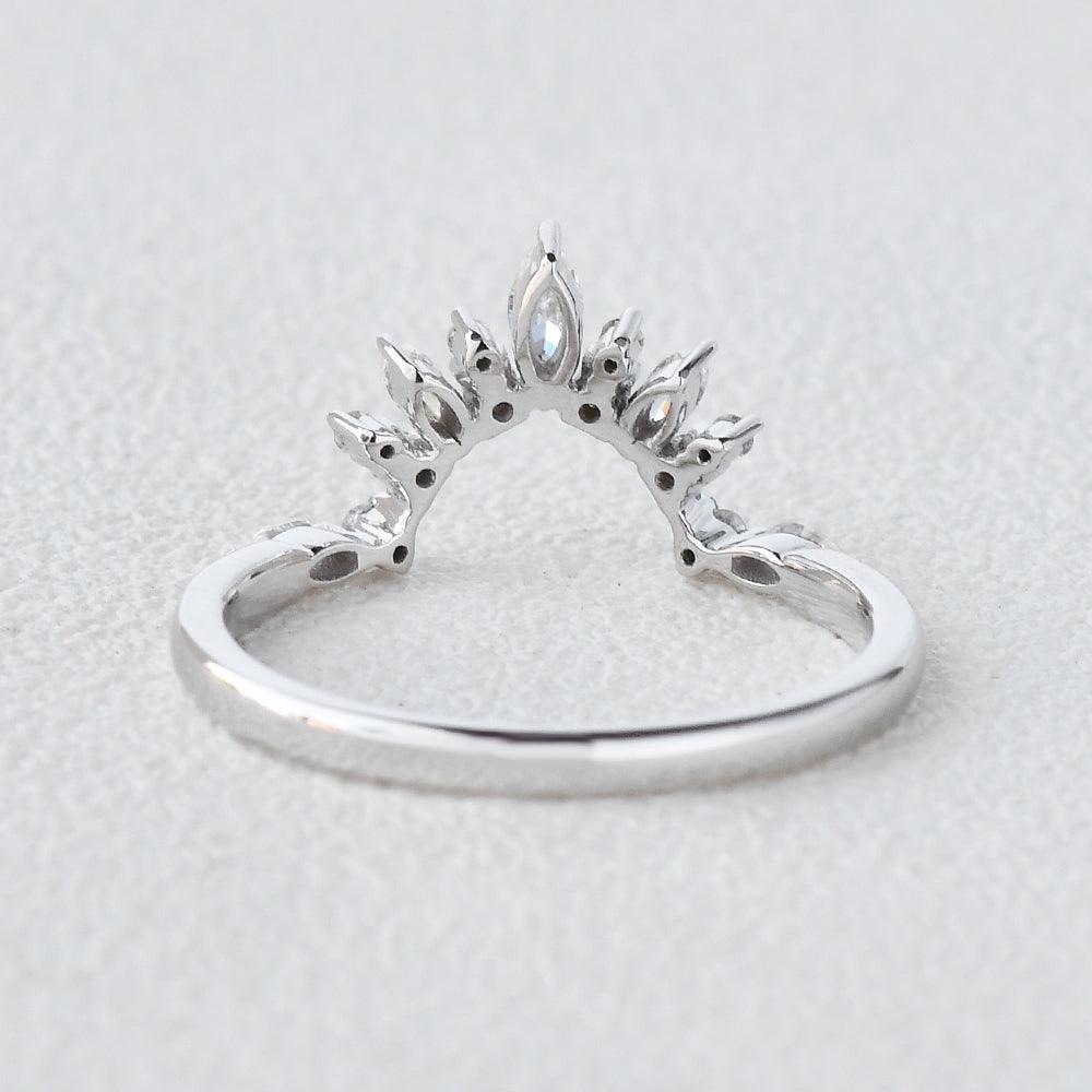 Moissanite Stacking White Gold Ring - Felicegals