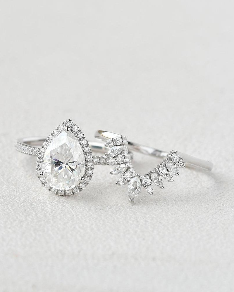 2ct Moissanite Inspired Ring Set 2pcs - Felicegals 丨Wedding ring 丨Fashion ring 丨Diamond ring 丨Gemstone ring--Felicegals