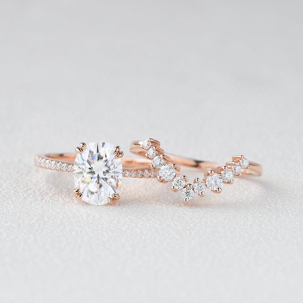 2pcs Moissanite Rose Gold Ring - Felicegals