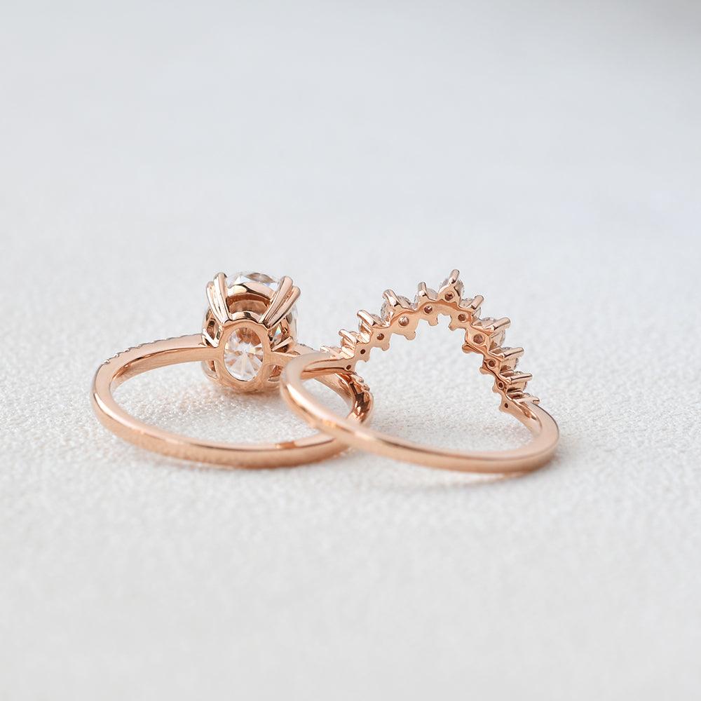 2pcs Moissanite Rose Gold Ring - Felicegals
