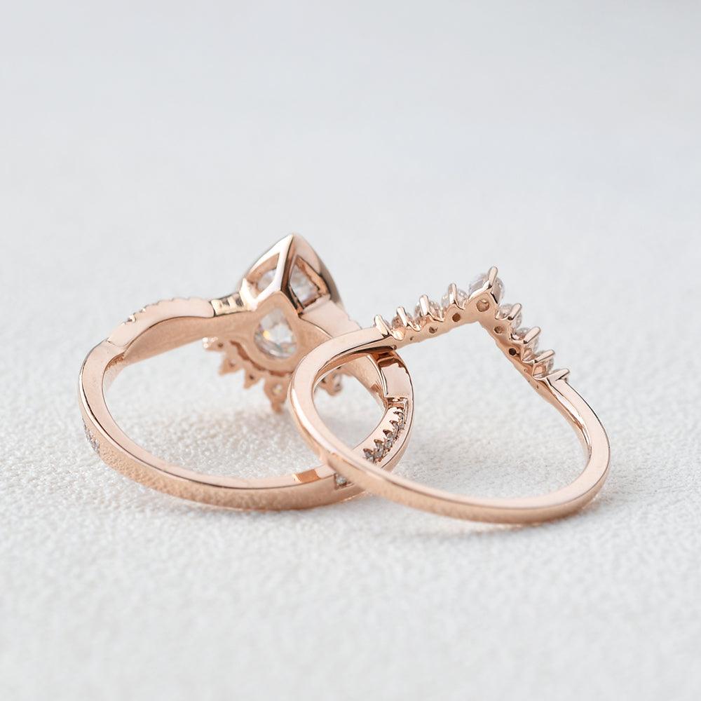 Infinity Moissanite 14K Gold Ring Set 2pcs - Felicegals