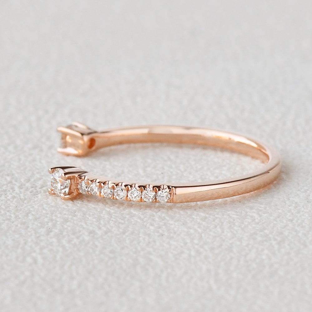 Moissanite Cuff Rose Gold Ring - Felicegals