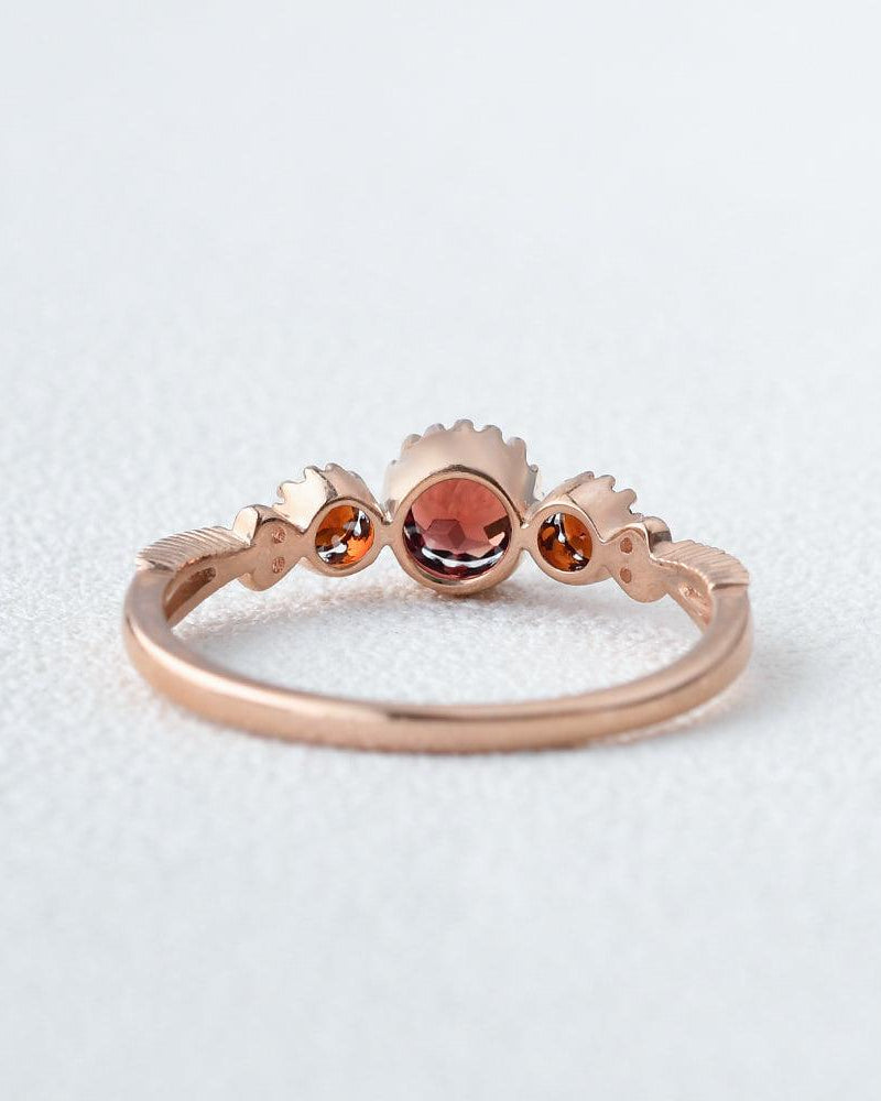 Stacking Garnet Rose Gold Ring - Felicegals