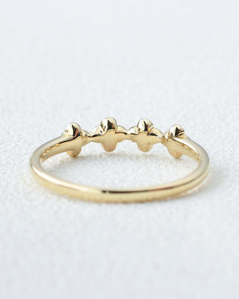 Moissanite Flower Shape Solid Gold Ring - Felicegals