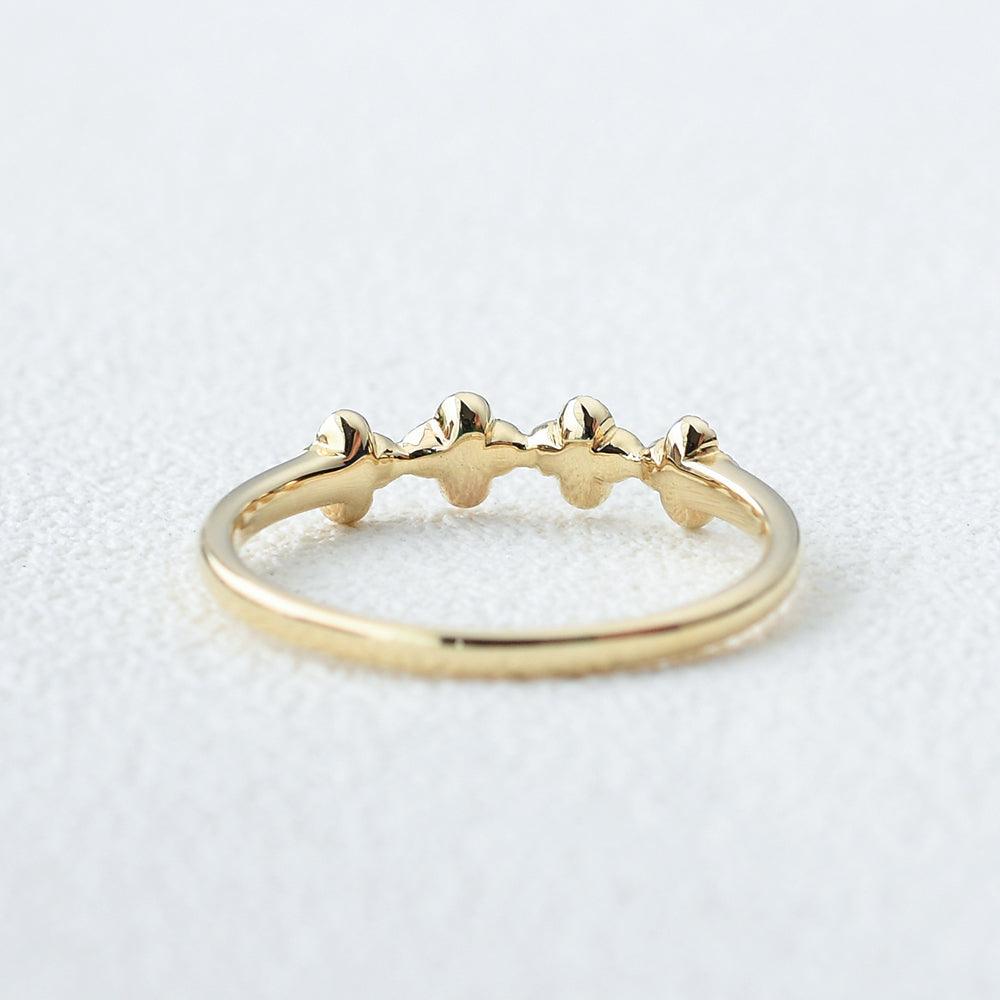 Moissanite Flower Shape Solid Gold Ring - Felicegals