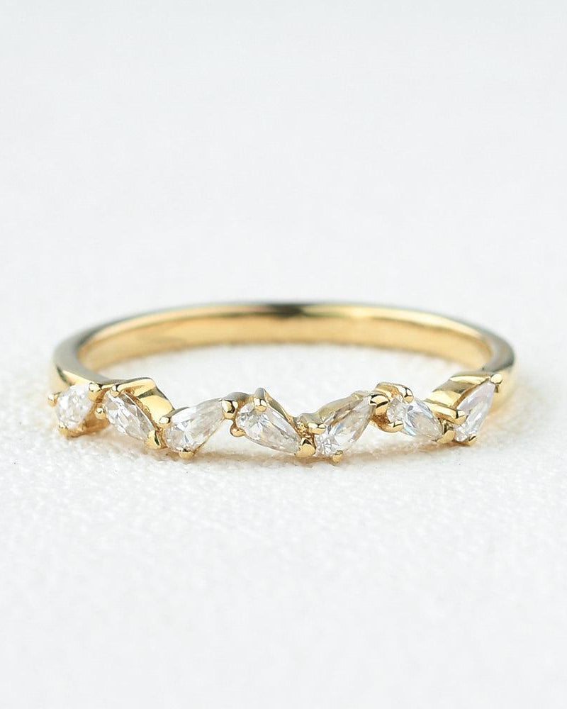 Moissanite Yellow Gold Ring - Felicegals