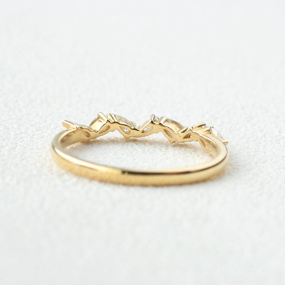 Moissanite Yellow Gold Ring - Felicegals