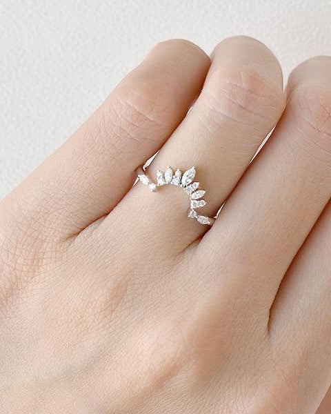 Moissanite Stacking White Gold Ring - Felicegals