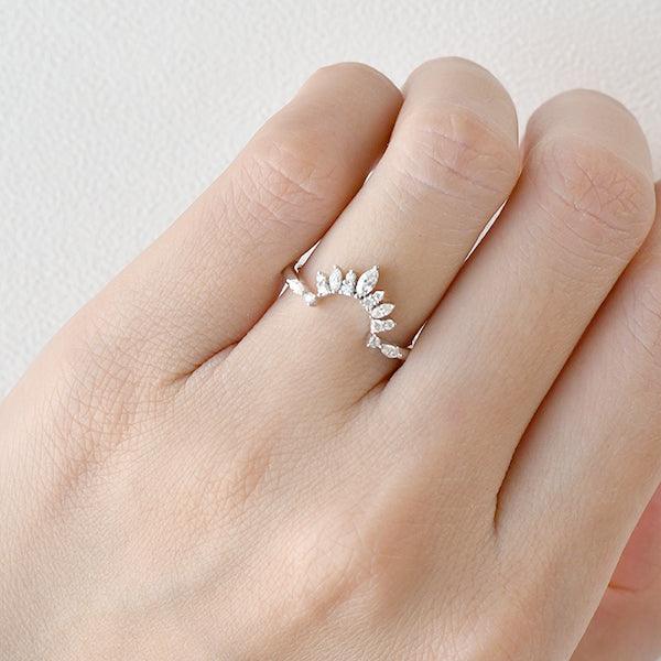 Moissanite Stacking White Gold Ring - Felicegals