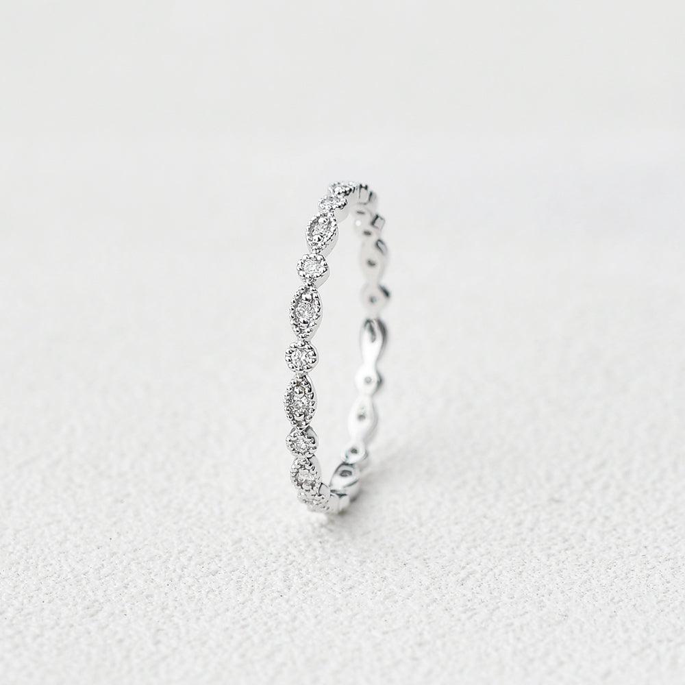 Minimalsit Moissanite White Gold Ring - Felicegals