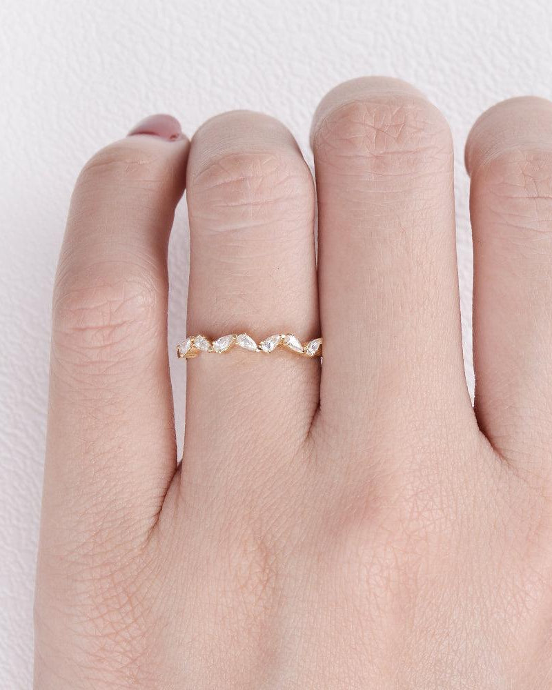 Moissanite Yellow Gold Ring - Felicegals