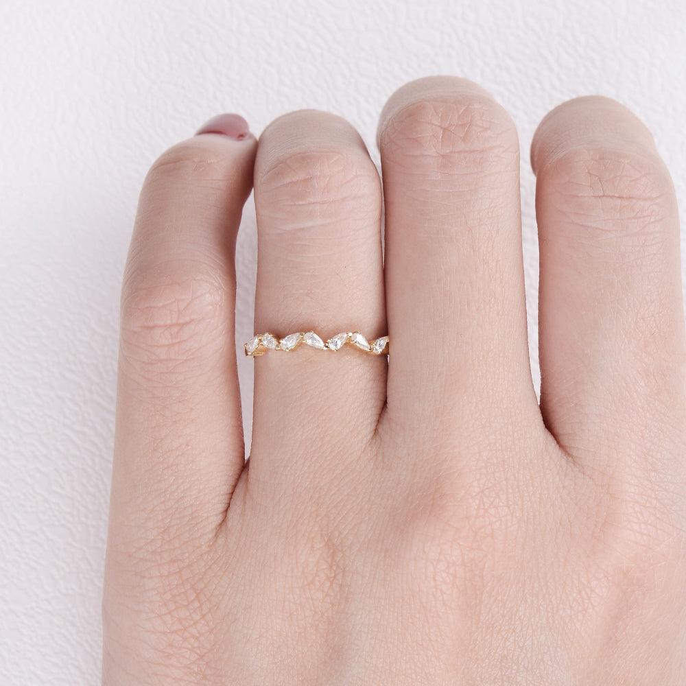 Moissanite Yellow Gold Ring - Felicegals