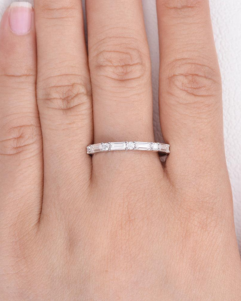 Moissanite Band Yellow Gold Antique Ring - Felicegals