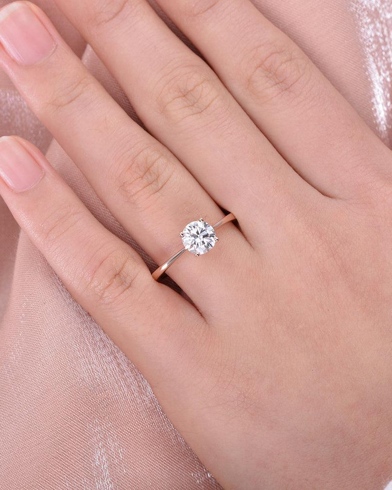 1ct Classic 4 Prongs Yellow Gold Ring - Felicegals 丨Wedding ring 丨Fashion ring 丨Diamond ring 丨Gemstone ring--Felicegals