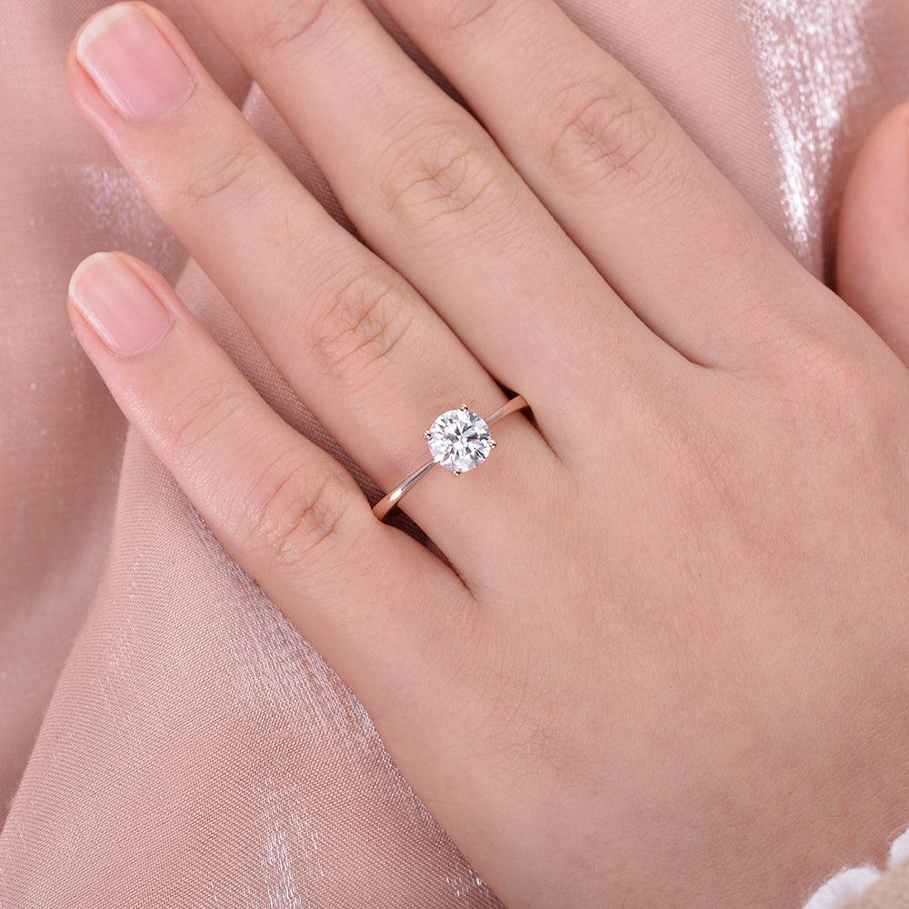 1ct Classic 4 Prongs Yellow Gold Ring - Felicegals 丨Wedding ring 丨Fashion ring 丨Diamond ring 丨Gemstone ring--Felicegals