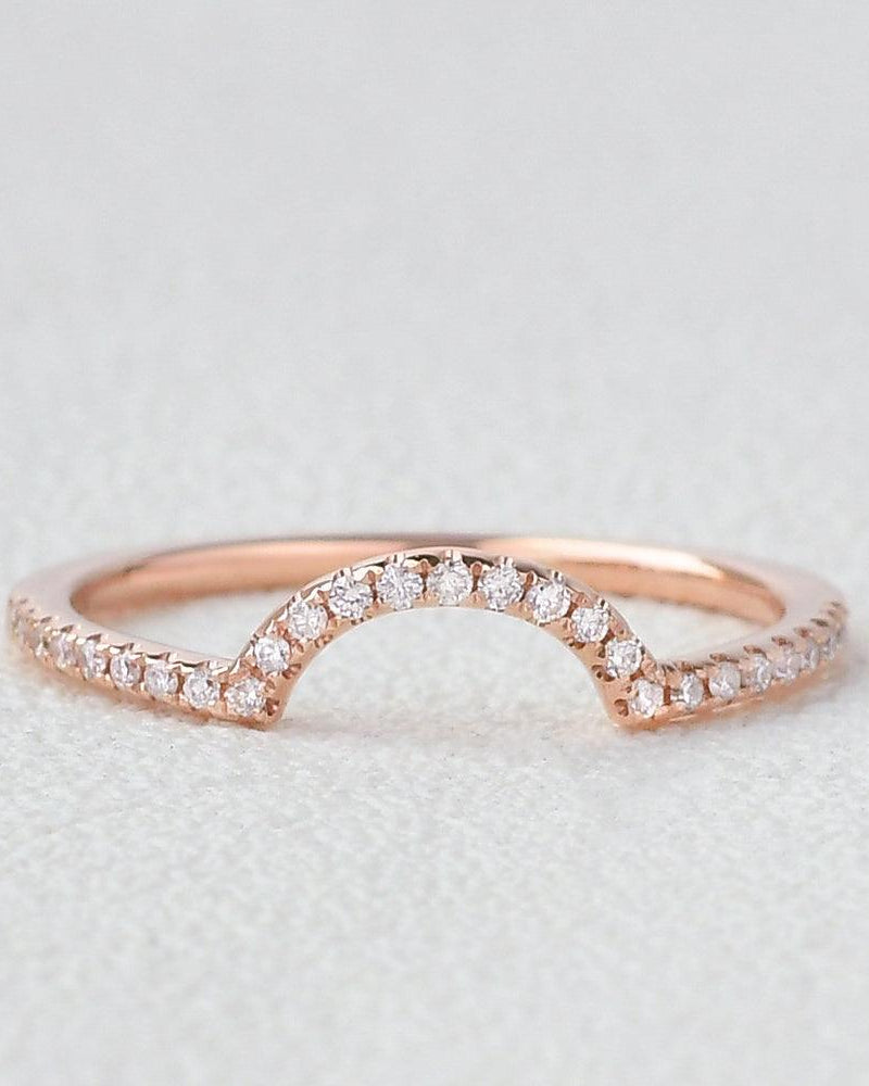 Minimalsit Moissanite Half Eternity Ring - Felicegals