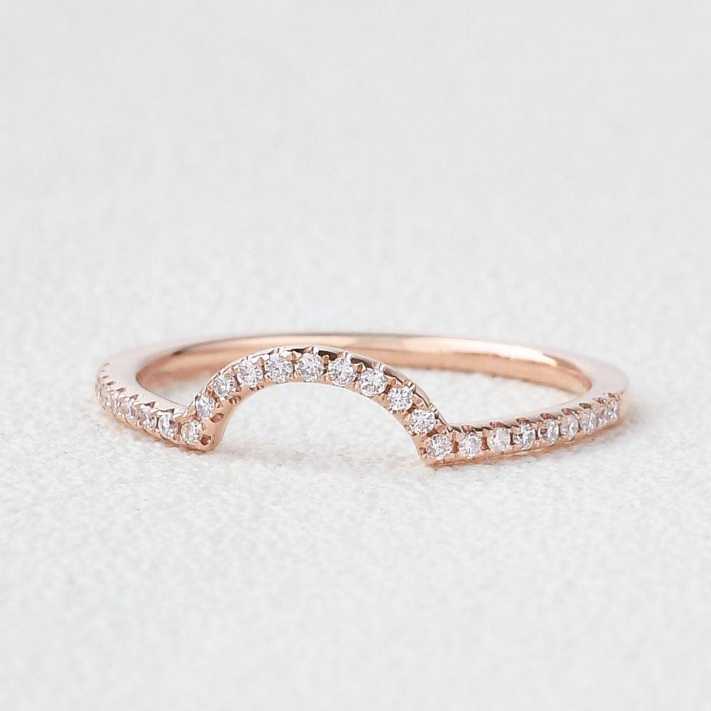 Minimalsit Moissanite Half Eternity Ring - Felicegals