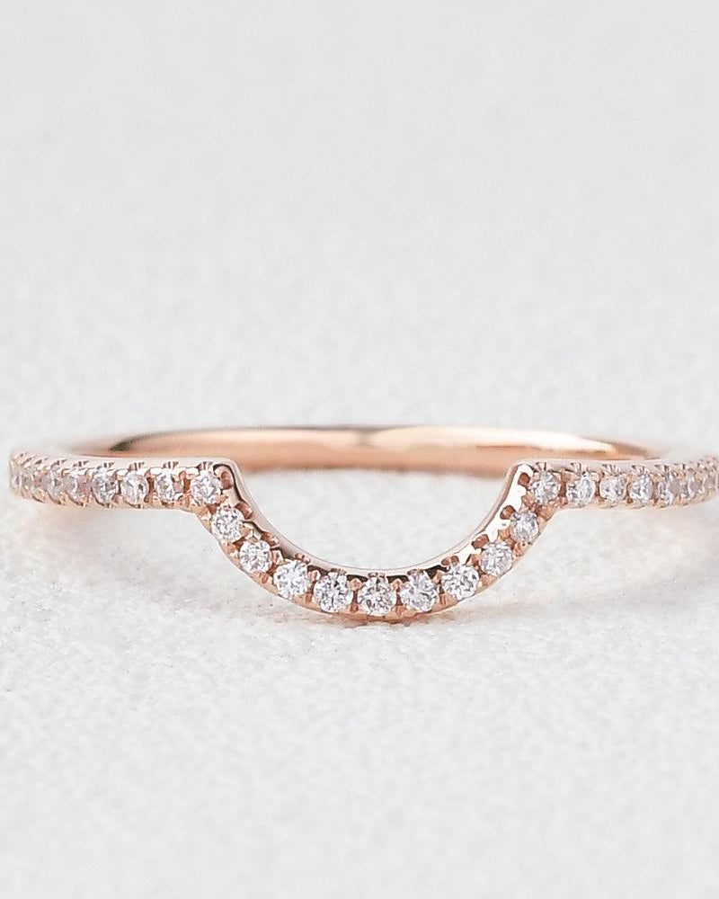 Minimalsit Moissanite Half Eternity Ring - Felicegals