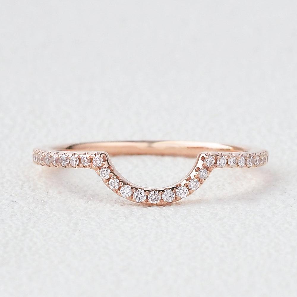 Minimalsit Moissanite Half Eternity Ring - Felicegals