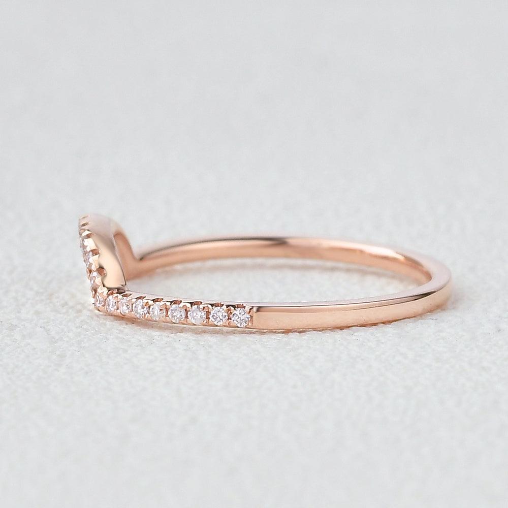 Minimalsit Moissanite Half Eternity Ring - Felicegals