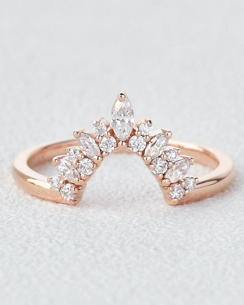 Moissanite Stacking Rose Gold Ring - Felicegals