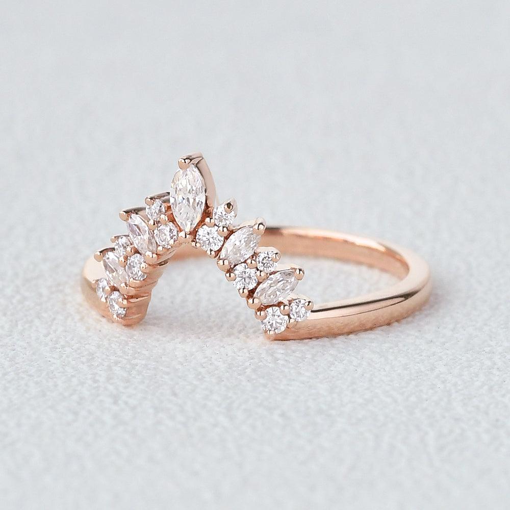 Moissanite Stacking Rose Gold Ring - Felicegals