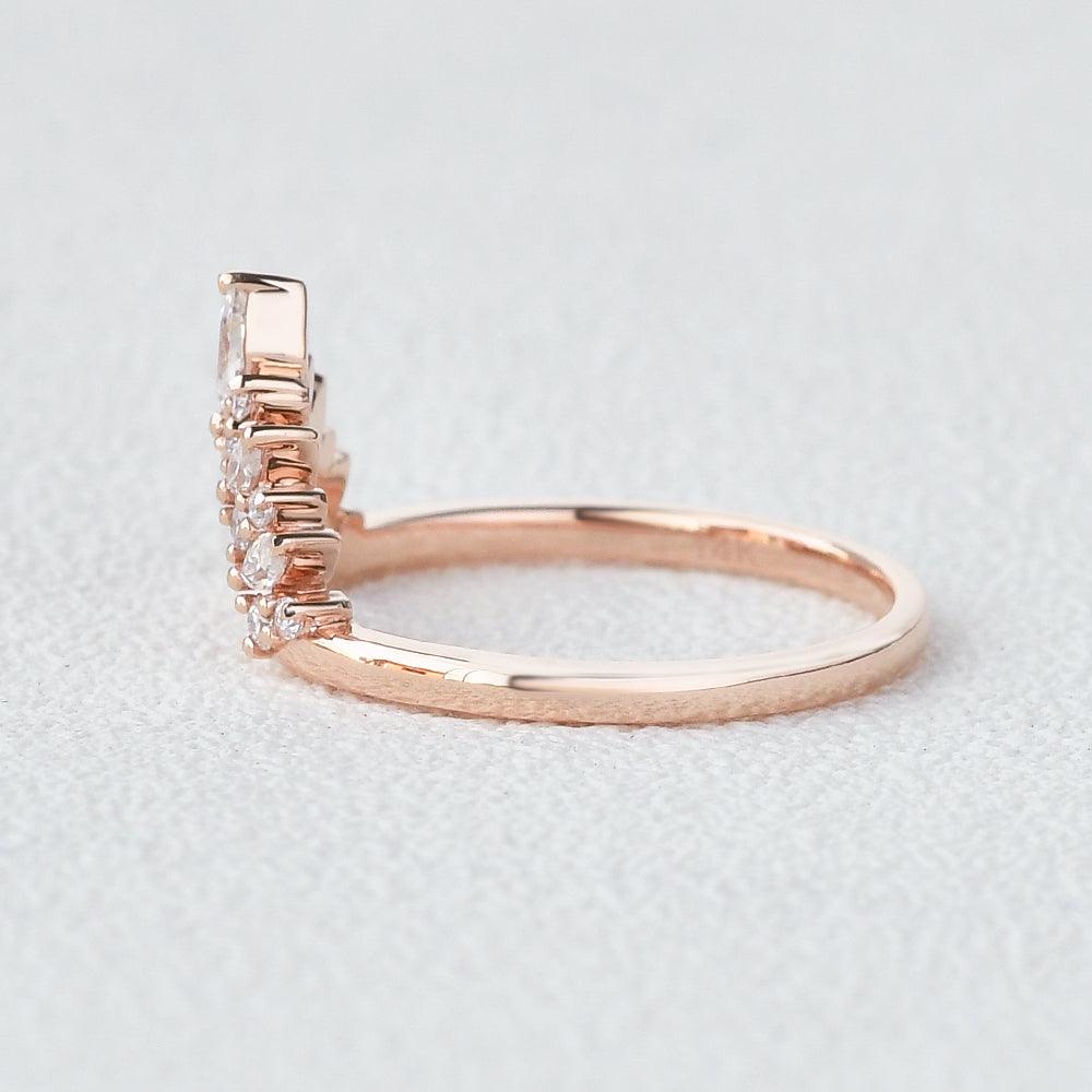 Moissanite Stacking Rose Gold Ring - Felicegals