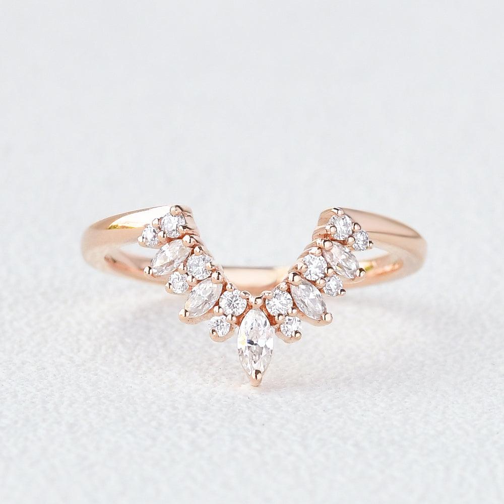 Moissanite Stacking Rose Gold Ring - Felicegals