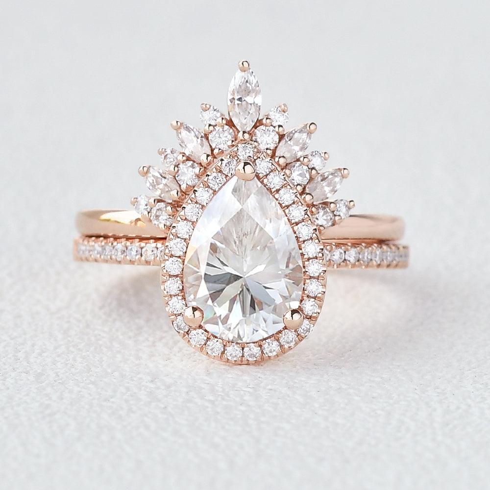 2ct Moissanite Inspired Ring Set 2pcs - Felicegals