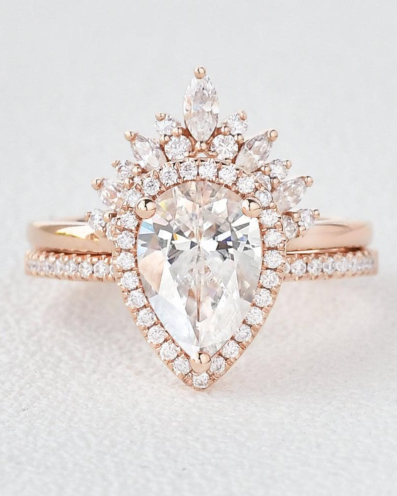 2ct Moissanite Inspired Ring Set 2pcs - Felicegals