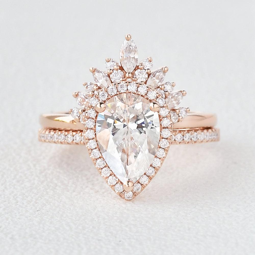 2ct Moissanite Inspired Ring Set 2pcs - Felicegals