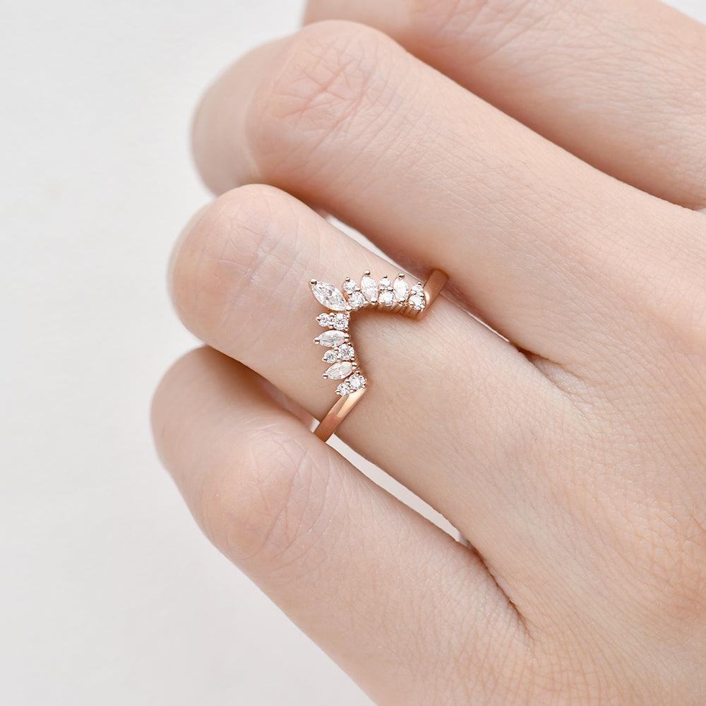 Moissanite Stacking Rose Gold Ring - Felicegals