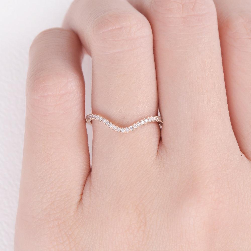 Moissanite Stacking Rose Gold Ring - Felicegals