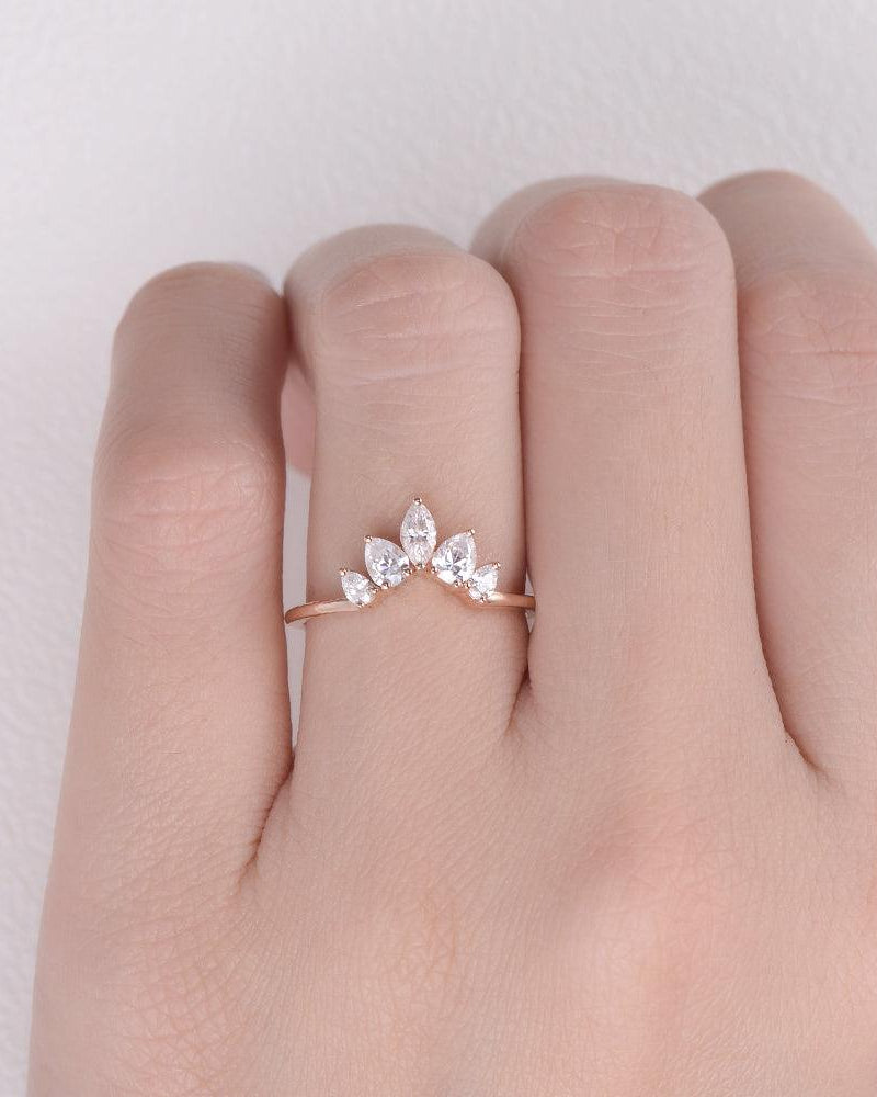 Pear Shaped Moissanite Wedding Ring - Felicegals