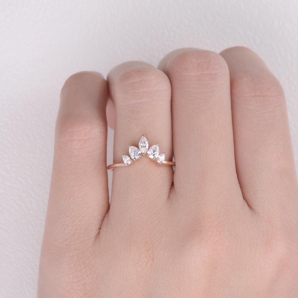 Pear Shaped Moissanite Wedding Ring - Felicegals