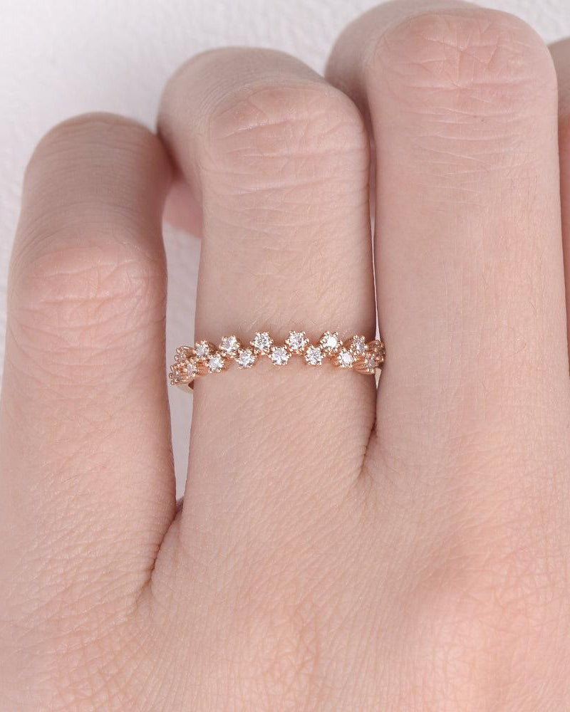 Moissanite Stacking Snowflake Ring - Felicegals