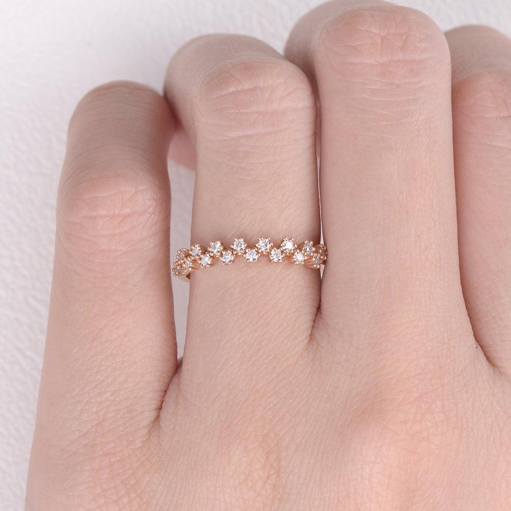 Moissanite Stacking Snowflake Ring - Felicegals