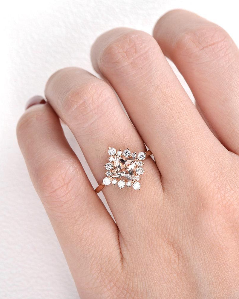 1ct Peachy Morganite Rose Gold Ring - Felicegals