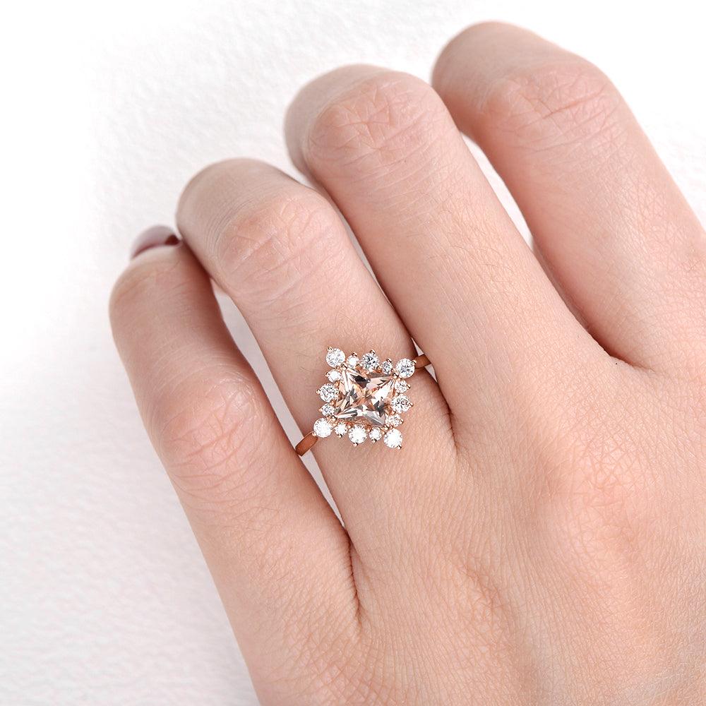 1ct Peachy Morganite Rose Gold Ring - Felicegals