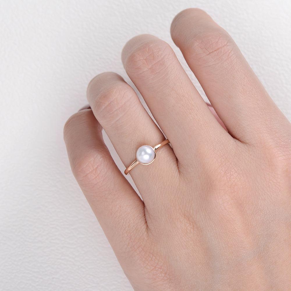 Natural Akoya Pearl Rose Gold Ring - Felicegals