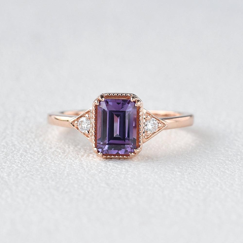 Amethyst Rose Gold Ring - Felicegals