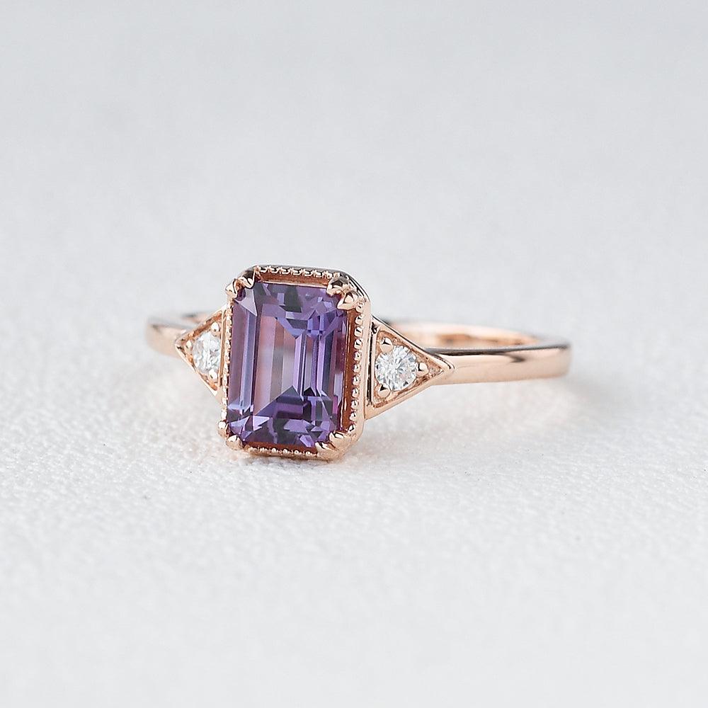Amethyst Rose Gold Ring - Felicegals