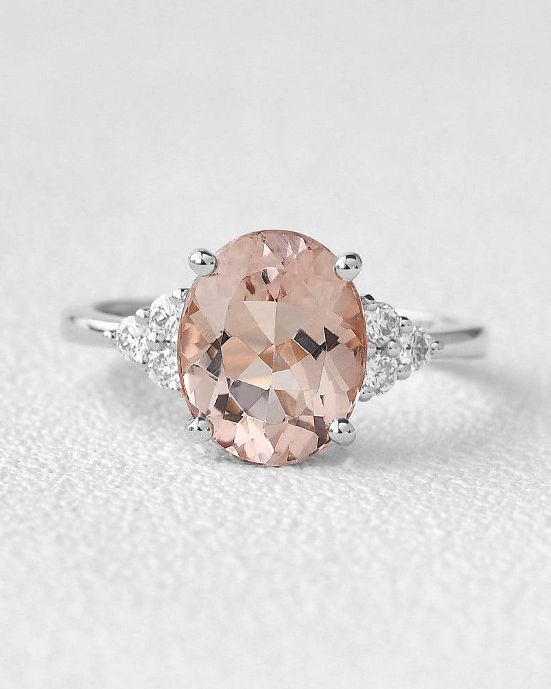 3ct Morganite Oval Classic Rose Gold Ring - Felicegals