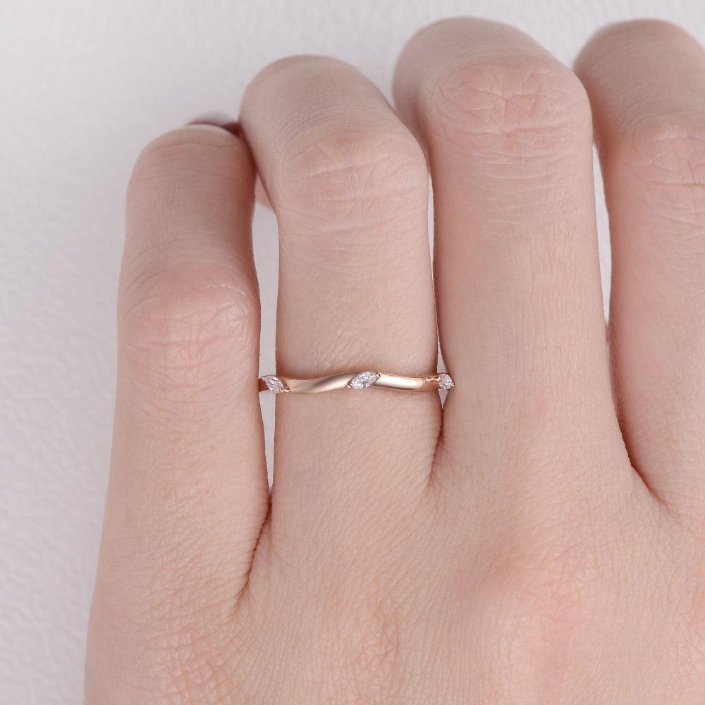 Moissanite Stacking Rose Gold Ring - Felicegals