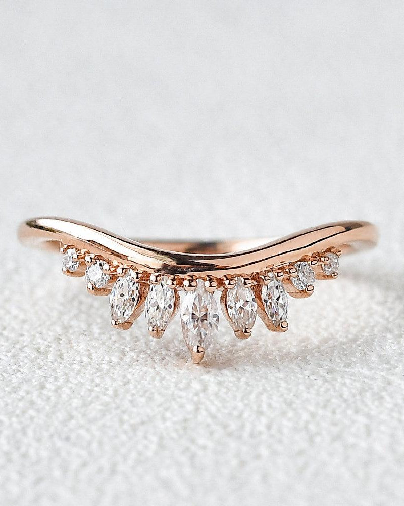 Moissanite Band Stacking Curved Ring - Felicegals