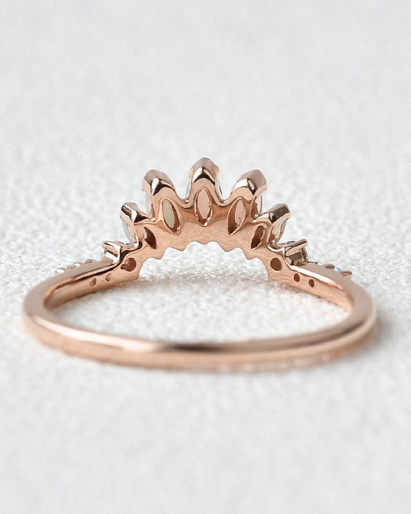 Natural Marquoise Opal Band Ring - Felicegals